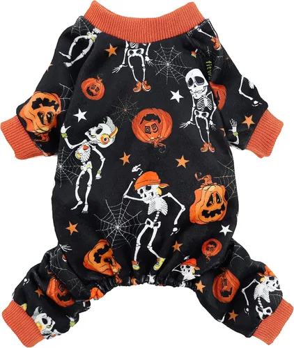 Vista 24 de Fitwarm Acorn & Leaves - Pijama de forro polar para perro, traje de Acción de Gracias para perros pequeños, niños y niñas, ropa festiva