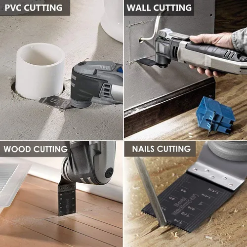 Vista 6 de Ettonsun 20 hojas de sierra oscilantes bimetálicas, multiherramienta de metal, madera, universales, multiusos, para Dewalt Fein Multimaster Bosch