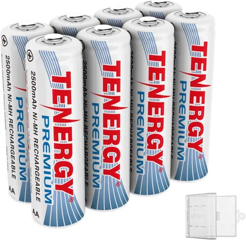 Vista 12 de Tenergy Paquete de 4 pilas AA recargables premium, batería AA NiMH de 2500 mAh de capacidad, batería doble A