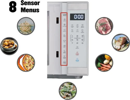 Vista 5 de Horno de microondas de tamaño medio de 1.1 pies cúbicos 1000 W, 1000 W, acero inoxidable blanco