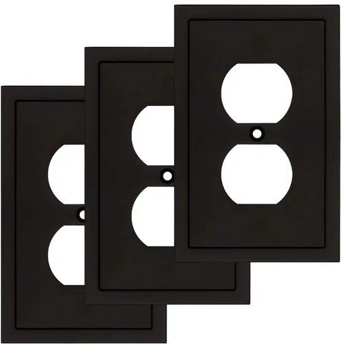 Vista 15 de Henne Bery Placa decorativa de pared con borde moderno, tapa de tomacorriente para cubrir enchufe, aleación de zinc maciza duradera
