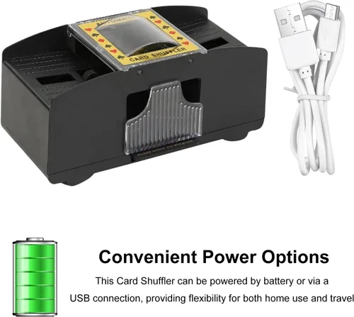 Vista 4 de Barajador automático de tarjetas portátil de poco ruido profesional eléctrico barajador de póquer