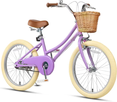Vista 25 de Petimini Vintage Kids Bike for Girls, 12–20 Inch Classic Bicycle with Wicker Basket & Bell, High Tensile Steel Frame, Training Wheels (12–18”), 85%