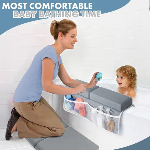 Vista 6 de beiens Juego de rodilleras de baño y coderas - Almohadillas de rodillas de baño gruesas y cómodas de 1.5' para bebé, almohadilla de rodillas suave