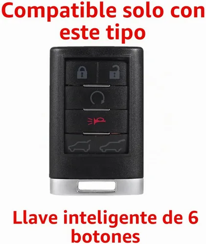 Vista 2 de Funda de cuero para control remoto de entrada sin llave, funda protectora de reemplazo para Cadillac Escalade Escalade ESV Escalade EXT 22756466