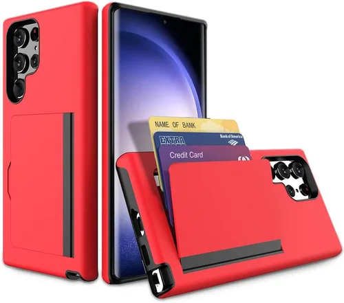 Vista 27 de Funda para Samsung Galaxy S25 con tarjetero, ranura para tarjeta de crédito Funda protectora tipo cartera - Negro