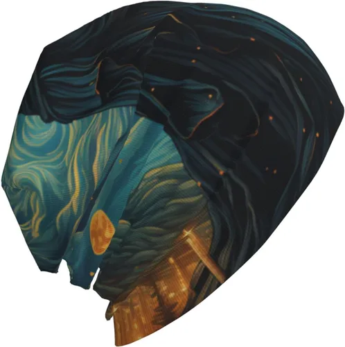 Vista 2 de Gorro de punto holgado con diseño de calavera para mujeres y hombres, verano e invierno