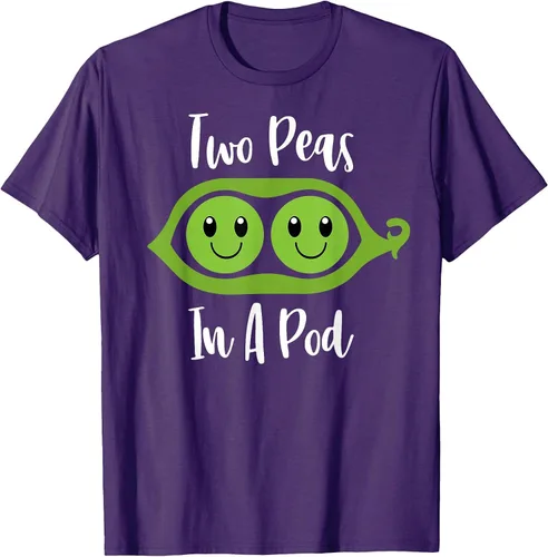 Vista 20 de Two Peas in A Pod Couples Matching Best Friend Cute Veg T-Shirt Baby Blue