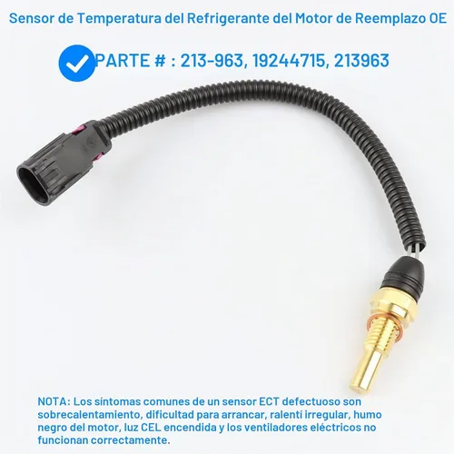 Vista 2 de Sensor de temperatura del refrigerante 213-963, 213963, 12564512 compatible con Buick Chevy GMC Isuzu Oldsmobile Saab - 2002-2005 Trailblazer Envoy