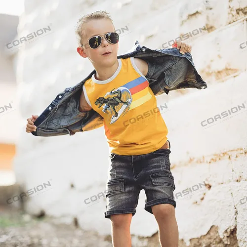Vista 3 de COASION Gafas de sol de aviador pequeñas polarizadas clásicas para niños bebés niñas y niños de 2 a 10 años 1969in