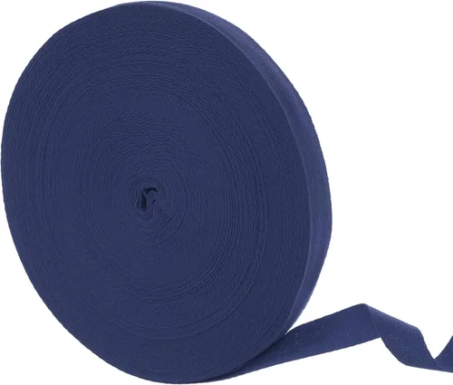 Vista 90 de uxcell Cinta de sarga de algodón de 50 yardas, cinta de espiga de 3/8 pulgadas para coser ropa, manualidades (azul)