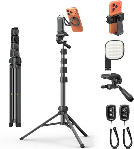 Vista 12 de OMOTON TP02-Pro - Soporte magnético para teléfono para vlogging, elementos esenciales para creadores de contenido con tornillo de 1/4 pulgadas