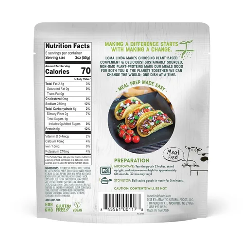 Vista 3 de Loma Linda - Relleno de tacos veganos (10 onzas), paquete de 6