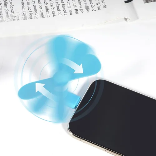 Vista 5 de Mini ventilador de teléfono celular, colorido y potente ventilador compatible con iPhone, iPad, teléfono inteligente Android, tableta, accesorios