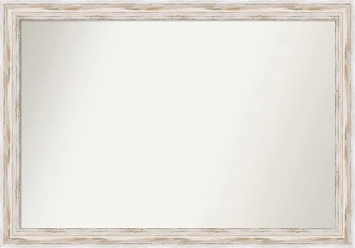 Vista 135 de Amanti Art Espejo personalizado, espejo de baño estrecho Alexandria White Wash, espejo de pared o espejo de tocador de baño sobre el fregadero