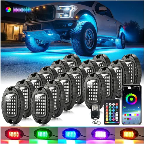 Vista 20 de 1 Cápsula de Repuesto para Cápsula Dañada para Luces de Roca LED RGB Segmentadas de 12v Luz Inferior Multicolor Impermeable de Neón para Jeep