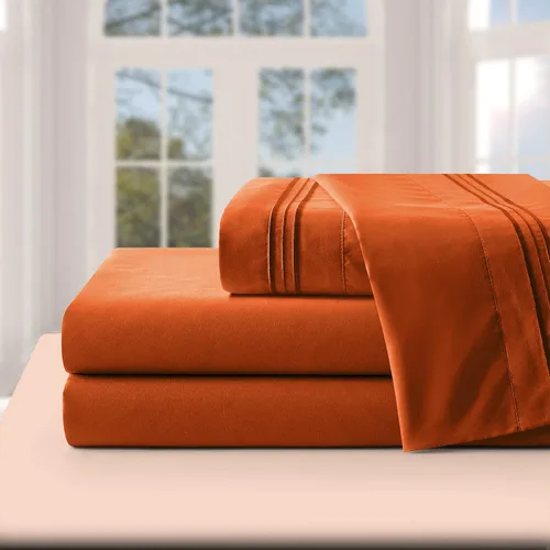 Vista 56 de Manyshofu Juego de sábanas de tamaño individual con bolsillos extra profundos, sábanas y fundas de almohada de 1800 hilos de lujo para hotel, juego