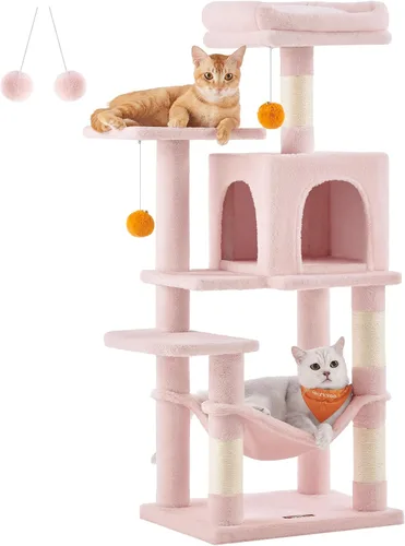 Vista 18 de Feandrea Cat Tree, 59.5-Inch Tall Cat Tower, Multi-Level Condo, Smoky Gray Gris ahumado (Smoky Gray)