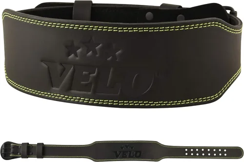 Vista 5 de VELO Cinturón de cuero de 4 pulgadas para levantamiento de pesas, correa de soporte de espalda para gimnasio, ejercicio físico para entrenamientos