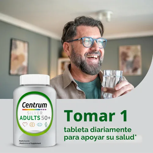 Vista 4 de Centrum Multivitamínico de plata para adultos de 50 años o más, 80 tabletas