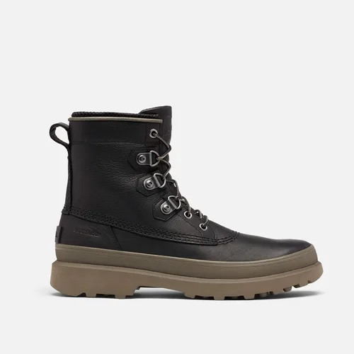 Vista 2 de SOREL Botas Caribou Street para hombre, botas de lluvia de cuero impermeables, Negro, 13