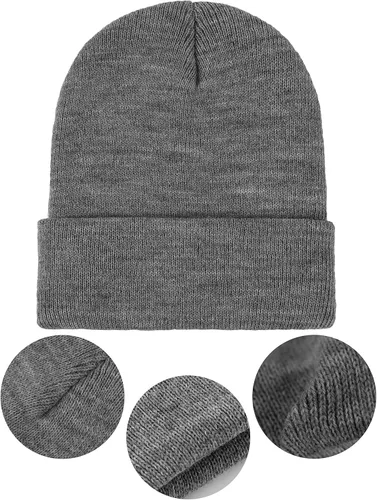 Vista 2 de Cooraby Paquete de 6 gorros de invierno para niños de punto acrílico elásticos para niños y niñas
