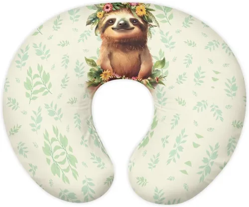 Vista 20 de Funda de almohada de alimentación de ajolote azul, funda de almohada de lactancia materna con margaritas para niñas recién nacidas, funda