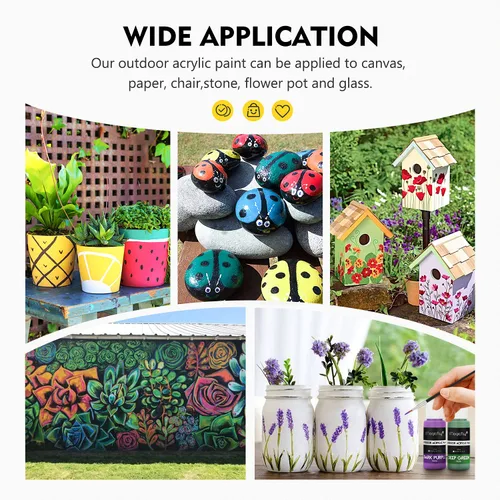 Vista 3 de Magicfly Pintura acrílica para exteriores, juego de 30 colores/tubos (2.3 fl oz, 2 onzas) con caja de almacenamiento, pigmentos ricos, pinturas