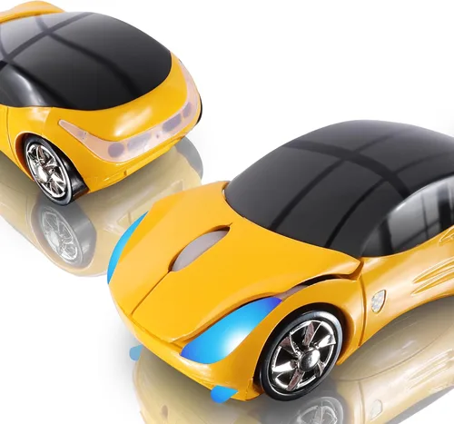 Vista 8 de elec Space Mouse inalámbrico, 2.4 GHz, ratón inalámbrico para automóvil, 3D, ergonómico, deportivo, óptico inalámbrico con receptor USB para PC