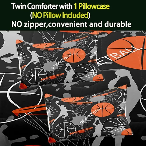 Vista 3 de Bodhi Juego de edredón deportivo 3D de baloncesto para adolescentes y niños, juego de ropa de cama de microfibra suave con fundas de almohada 4003