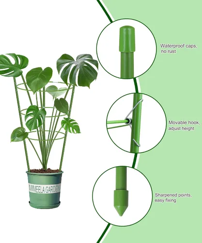 Vista 3 de Paquete de 4 jaulas de tomate con soporte para plantas de jardín, enrejado mejorado de 18 pulgadas para plantas trepadoras, kits de enrejado