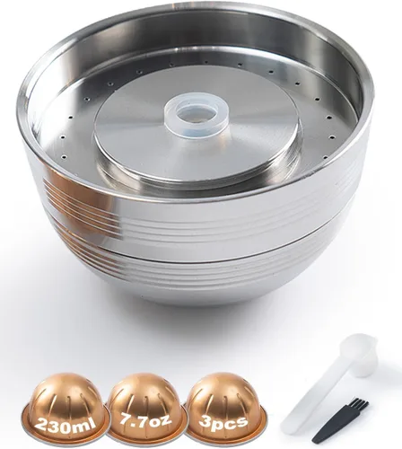 Vista 9 de Reusable Next Coffee Pods Holder Stainless Steel Refillable Filters Coffee Pods pods Only Compatible with Nespresso 3.0 Genaration