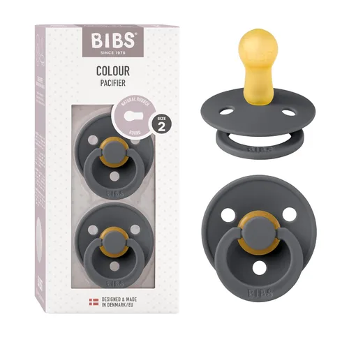 Vista 106 de BIBS - Paquete de 2 chupetes para bebés, goma natural libre de bisfenol A, hechos en Dinamarca, colección Colour, para bebés de 18+ meses, azul bebé