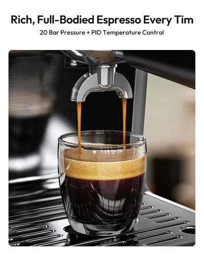Vista 4 de EUHOMY Máquina de Espresso con Molinillo, Cafetera de 20 Bares con Varilla de Vapor para Espumar Leche, Máquinas de Café Espresso Profesionales
