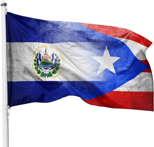 Vista 13 de Bandera de República Dominicana de Puerto Rico de 3 x 5 pies, 3 x 5 pies, nailon para exteriores e interiores, 3 x 5 pies, Fla gcon ojales de latón
