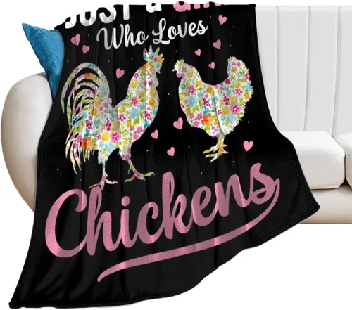Vista 2 de Manta de pollo para regalo, 40 x 30 pulgadas, bonita manta para niñas y mujeres, mantas negras suaves y peludas para regazo y silla