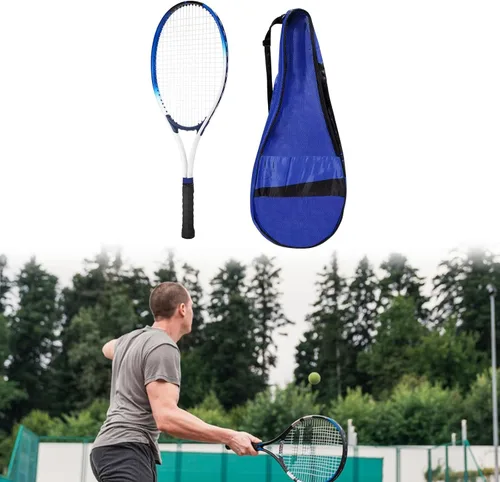 Vista 3 de Raqueta de tenis portátil resistente a los golpes con bolsa de transporte para parque, mujeres, hombres, principiantes, adultos, jugadores