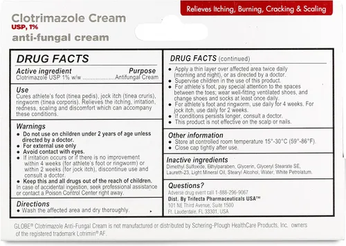 Vista 7 de Globe Clotrimazol Crema antifúngica 1% USP, 1 onza (paquete de 4), tratamiento antifúngico, alivia la picazón, ardor, agrietamiento y descamación