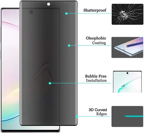 Vista 3 de Protector de pantalla de privacidad para Galaxy Note 20 Ultra, compatible con fundas, huellas dactilares disponibles, película suave para Samsung