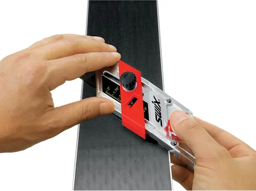 Vista 2 de Swix Guía de archivos de borde base de aluminio ajustable (0.5-2 grados) para esquís y tablas de snowboard, rojo/plateado