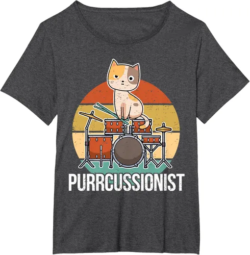 Vista 34 de Funny Percussion Drummer Drumming Drums Saying I Kitten Cat Camiseta, Negro, S