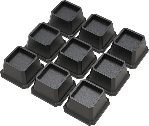 Vista 29 de Elevadores de Cama de 2 Pulgadas Resistentes Elevadores de Cama, Juego de 6 Eleva Hasta 2000 Libras Elevador de Muebles para Sofá y Mesa, Negro