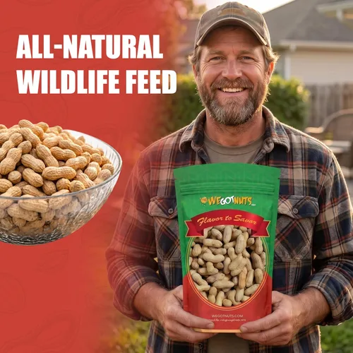 Vista 7 de We Got Nuts Raw in-Shell Peanuts, USA Grown, Unsalted, 5 LBs (80oz) - Natural Whole Peanuts for Birds, Squirrels & Backyard Wildlife and Humans