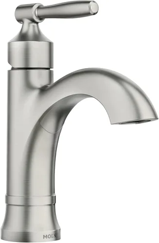 Vista 10 de Moen Halle 84970BL - Grifo de lavabo de baño de un solo orificio negro mate con placa opcional
