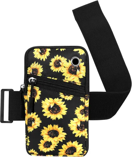Vista 8 de Funda para brazaletes para teléfono celular para mujer, compatible con teléfono celular de 6.28 pulgadas, pantalla completa, color negro
