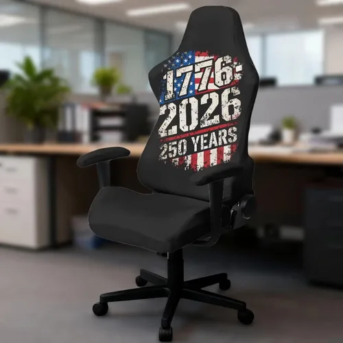 Vista 8 de Fundas para silla de videojuegos de 250 aniversario, 4 piezas, cómodas, ergonómicas, para oficina, fundas giratorias de poliéster, decoración