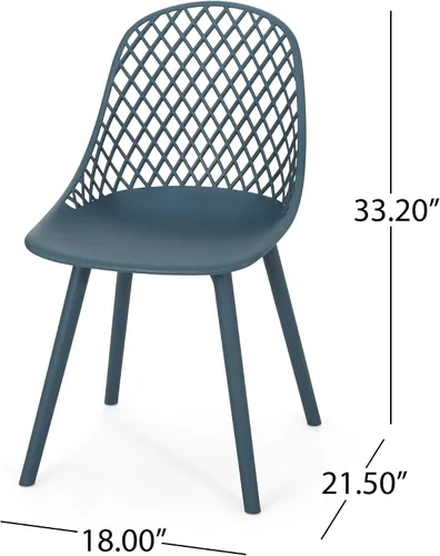 Vista 3 de Delora Silla de comedor moderna para exteriores (juego de 2), color verde