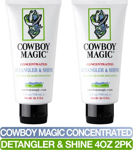 Vista 3 de Cowboy Magic Detangler & Shine para caballo, 4 oz – paquete de 2 acondicionadores, color blanco