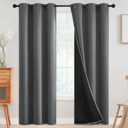 Vista 30 de SimpleHome - Cortinas opacas 100% para recámara, cortinas de ventana con ojales beige, con aislamiento térmico, cortinas de oscurecimiento