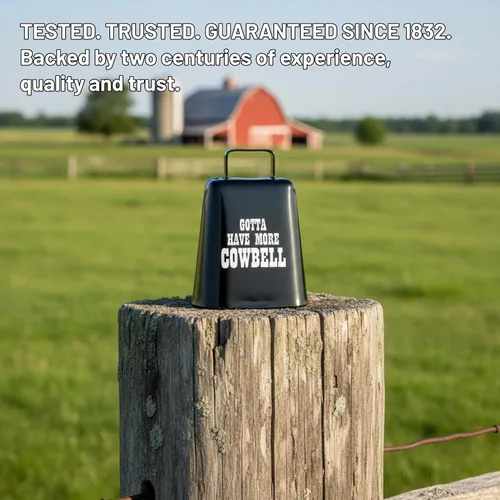 Vista 9 de Bevin Bells "Gotta Have More Cowbell" (X-Pequeño) Campana de Vaca de Kentucky con Color Cobre Hecha de Acero Fabricantes de Ruido Fuerte
